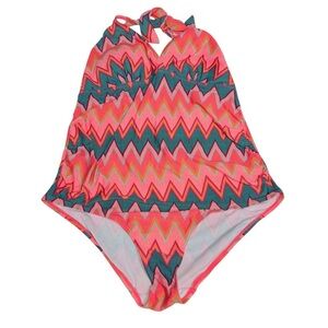 Beach Bump by Motherhood Maternity Halter One-Piece‎ Swimsuit XL